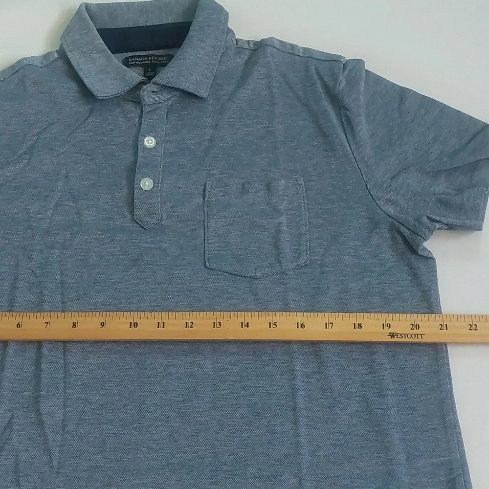 Banana republic performance polo mens ‎ short sleeve gray size L